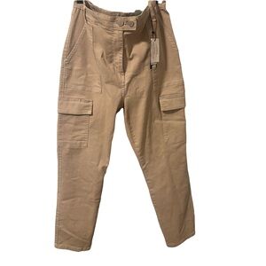 Black tape tapered leg cargo pants size 32 NWT